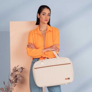 Mala Maternidade Coleção Cores - Creme e Caramelo