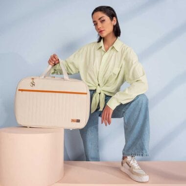 Mala Maternidade Coleção Cores - Creme e Laranja