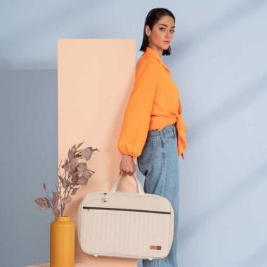 Mala Maternidade Coleção Cores - Creme e Preto