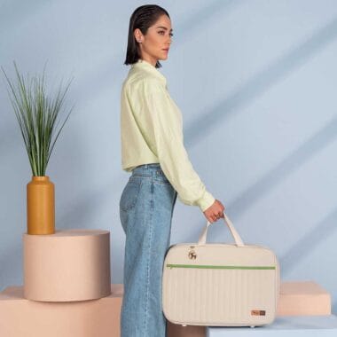 Mala Maternidade Coleção Cores - Creme e Verde