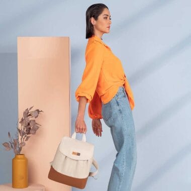 Mochila Maternidade Coleção Cores - Creme e Caramelo