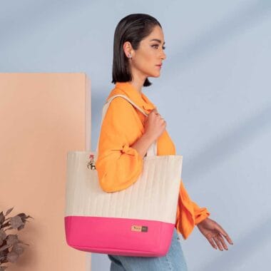 Bolsa Maternidade Coleção Cores - Creme e Pink
