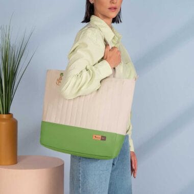 Bolsa Maternidade Coleção Cores - Creme e Verde