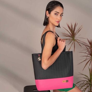 Kit Bolsa Mala e Mochila Maternidade Coleção Cores - Preto e Pink
