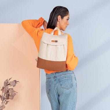 Mochila Maternidade Coleção Cores - Creme e Caramelo