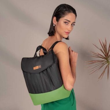 Kit Bolsa Mala e Mochila Maternidade Coleção Cores - Preto e Verde