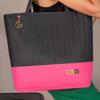 Kit Bolsa Mala e Mochila Maternidade Coleção Cores - Preto e Pink