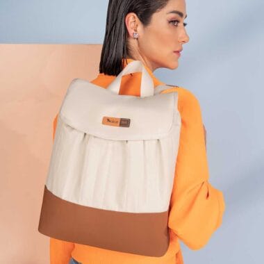 Mochila Maternidade Coleção Cores - Creme e Caramelo
