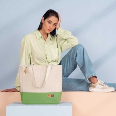 Bolsa Maternidade Coleção Cores - Creme e Verde