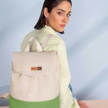 Mochila Maternidade Coleção Cores - Creme e Verde