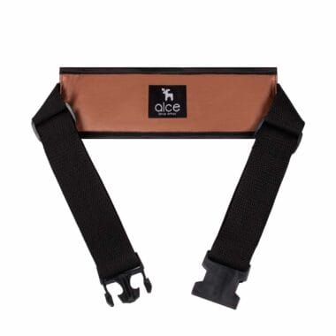 Assento de Alimentação Quadrado e Cinto Caramelo