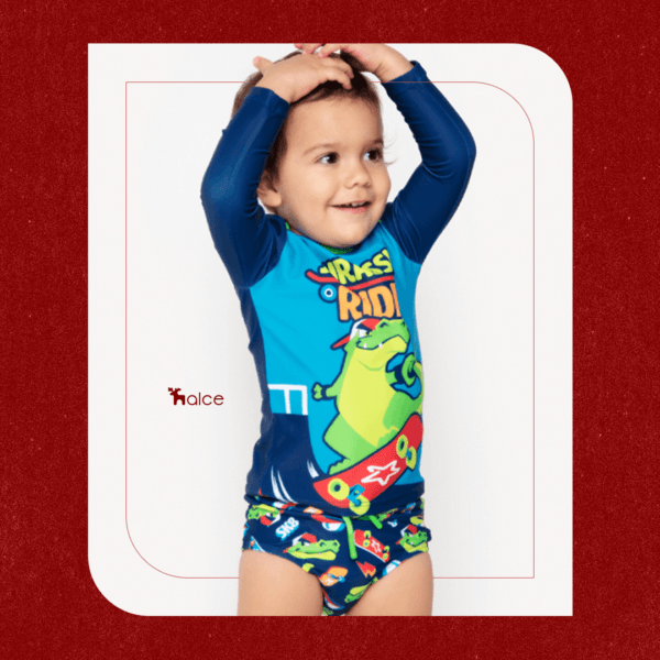 Conjuntos de praia com proteção solar para bebês