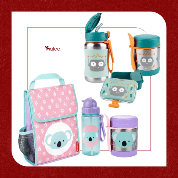 Kit refeição com garrafinha e pote térmico para bebês