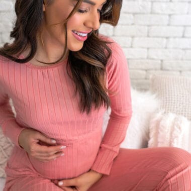 Pijama Maternidade e Amamentação Blusa e Calça Canelado  - Rose