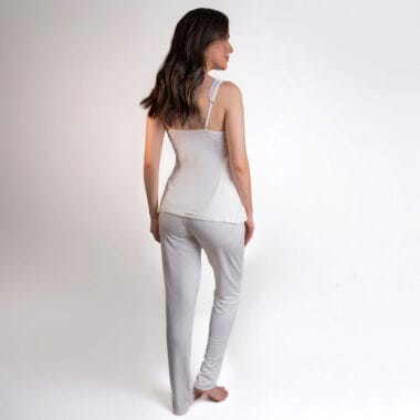 Pijama Maternidade e Amamentação Calça e Blusa - off white