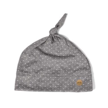 Touca Nozinho Coleção Mamãe e Bebê - Poá Cinza e Branco
