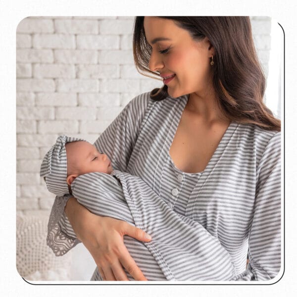 Pijama para maternidade em tecido respirável