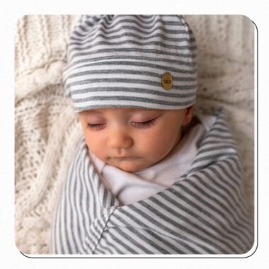 Kit Manta e Touca Para Bebê - Listras