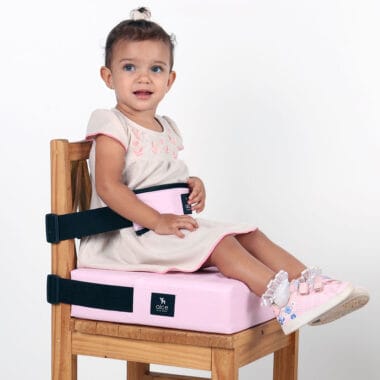 Assento De Alimentação Quadrado E Cinto Rosa