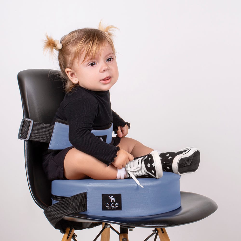 Assento De Alimentação Redondo E Cinto Azul