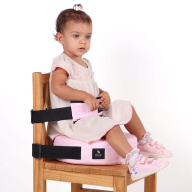 Assento De Alimentação Redondo E Cinto Rosa