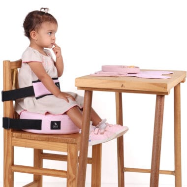 Assento De Alimentação Redondo E Cinto Rosa