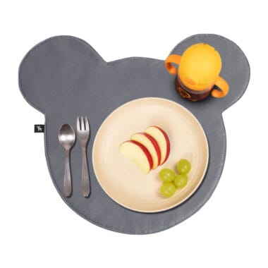 Jogo Americano Infantil Impermeável Sousplat Ursinho Cinza