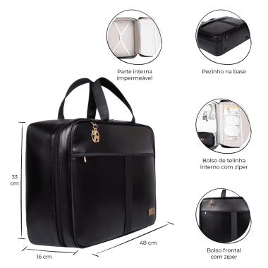 Kit Maternidade Mochila e Mala Lebaby Preta
