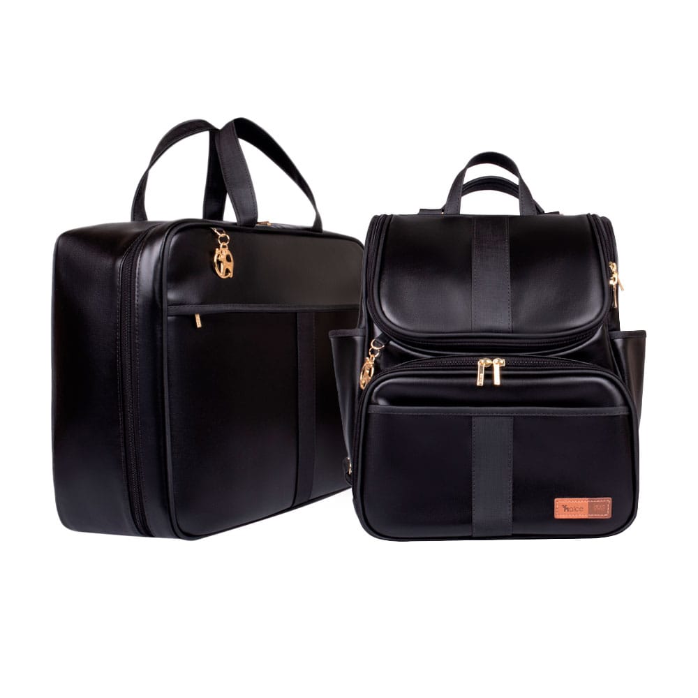 Kit Maternidade Mochila e Mala Lebaby Preta