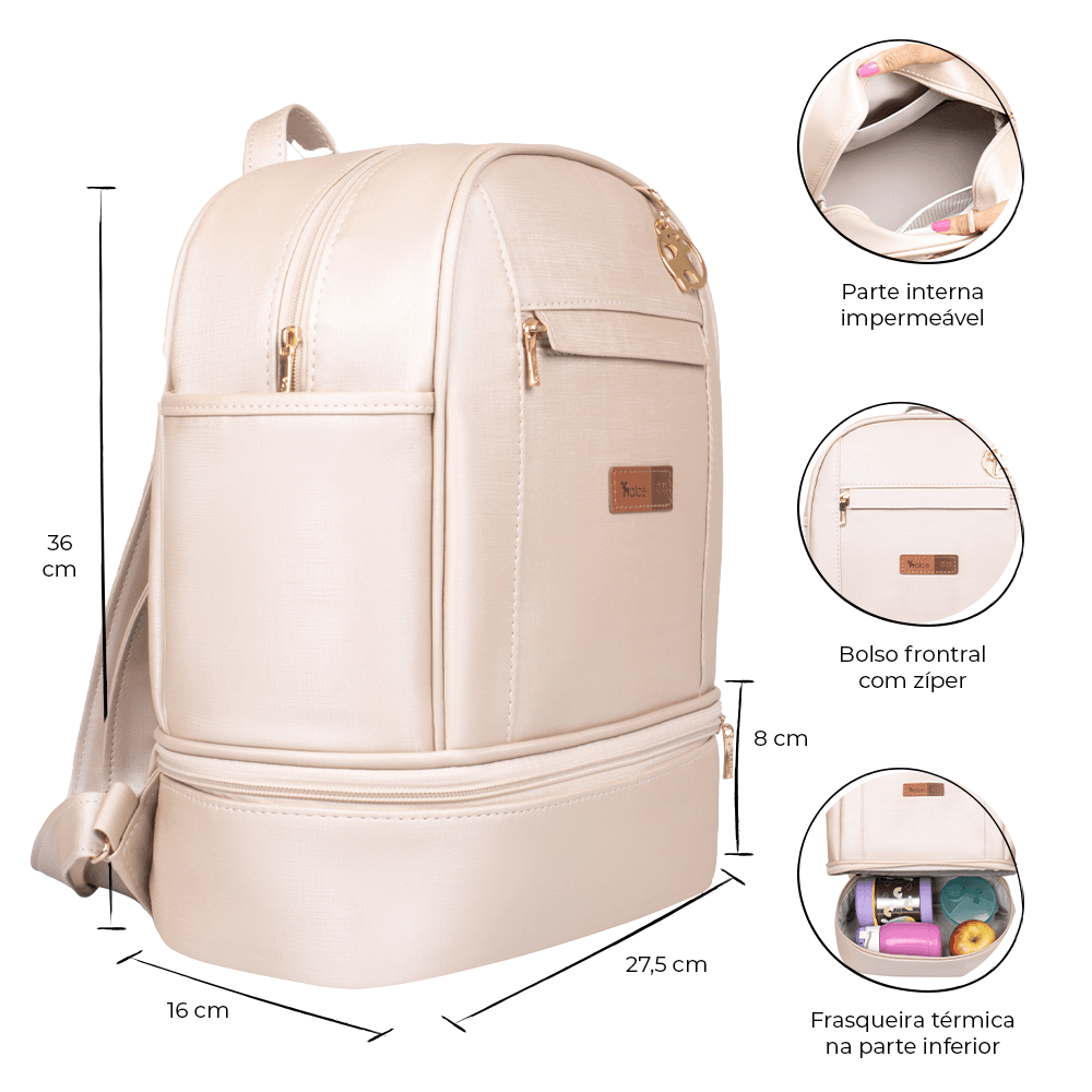 Kit Maternidade Bolsa Mala Mochila Londres Pérola - Imagem 3