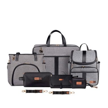 Kit Lebaby 7 Peças Cinza Mescla