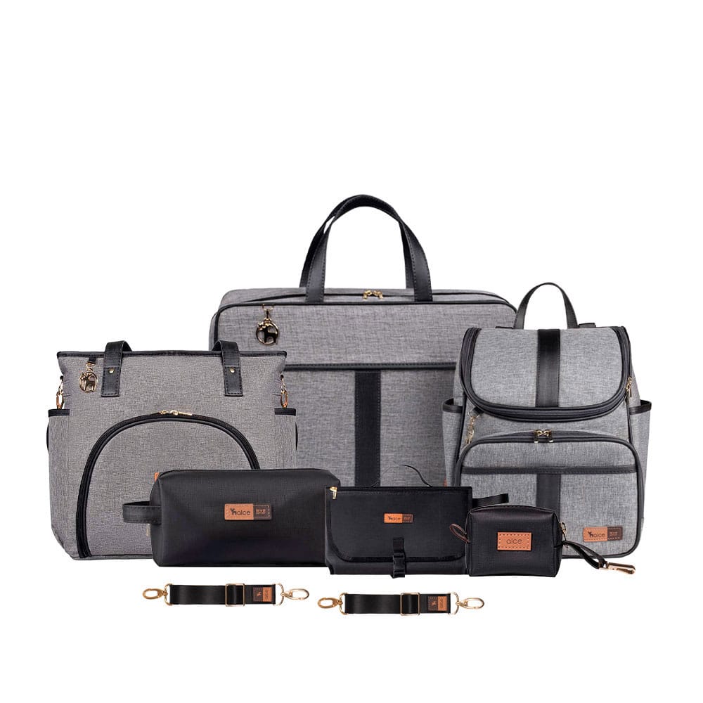 Kit Lebaby 7 Peças Cinza Mescla