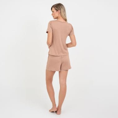 Pijama Curto  Maternidade Cappuccino
