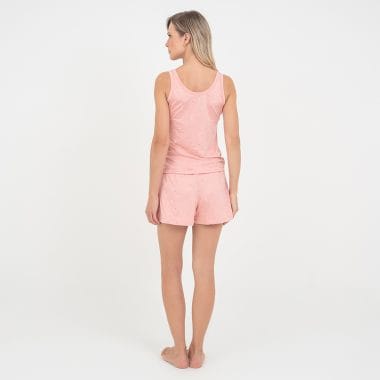 Pijama Curto Regata Coração  Rose