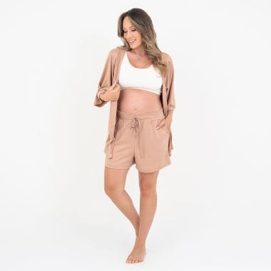 Trijunto Curto Maternidade Cappuccino e Off