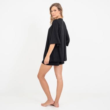 Trijunto Curto Maternidade Preto e Cappuccino