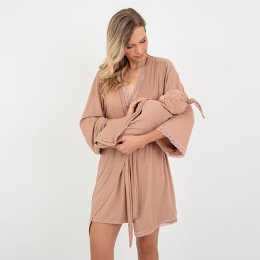 Kit Manta e Touca Nozinho para Bebê Cappuccino