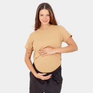 T-shirt Essencial Amamentação Caramelo