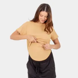 T-shirt Essencial Amamentação Caramelo